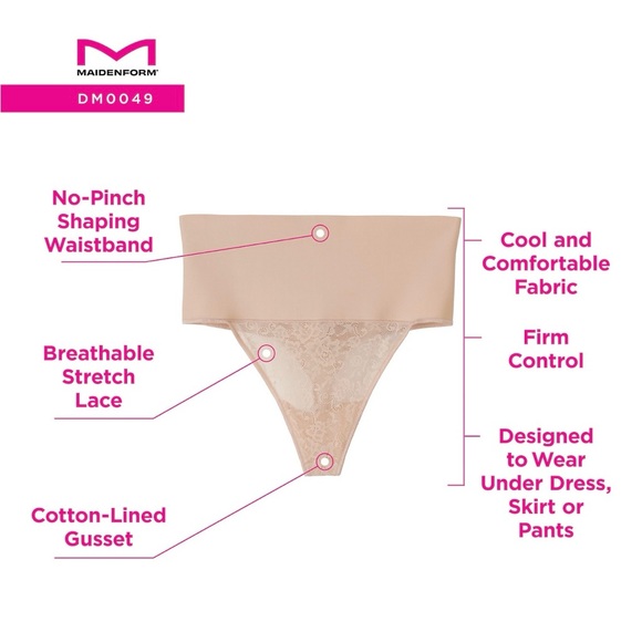 Maidenform Firm Control Shapewear Thong Panty 2XL NWT - Picture 5 of 8